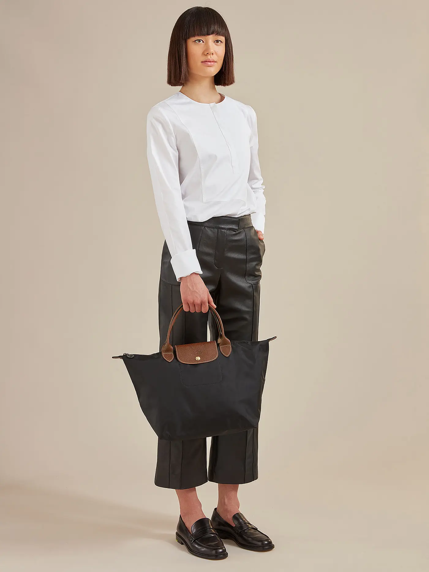 LONGCHAMP | Le Pliage Original Handtasche Medium, Navy | schwarz